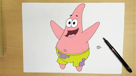 派大星畫法|海綿寶寶 如何畫派大星 How to draw Patrick Star ...